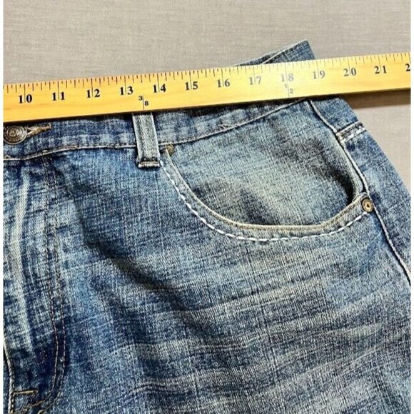 Phat Farm Shorts Mens 38 Blue Denim Embriodered Flap Pocketed Zip Men 38x12. - Picture 10 of 13